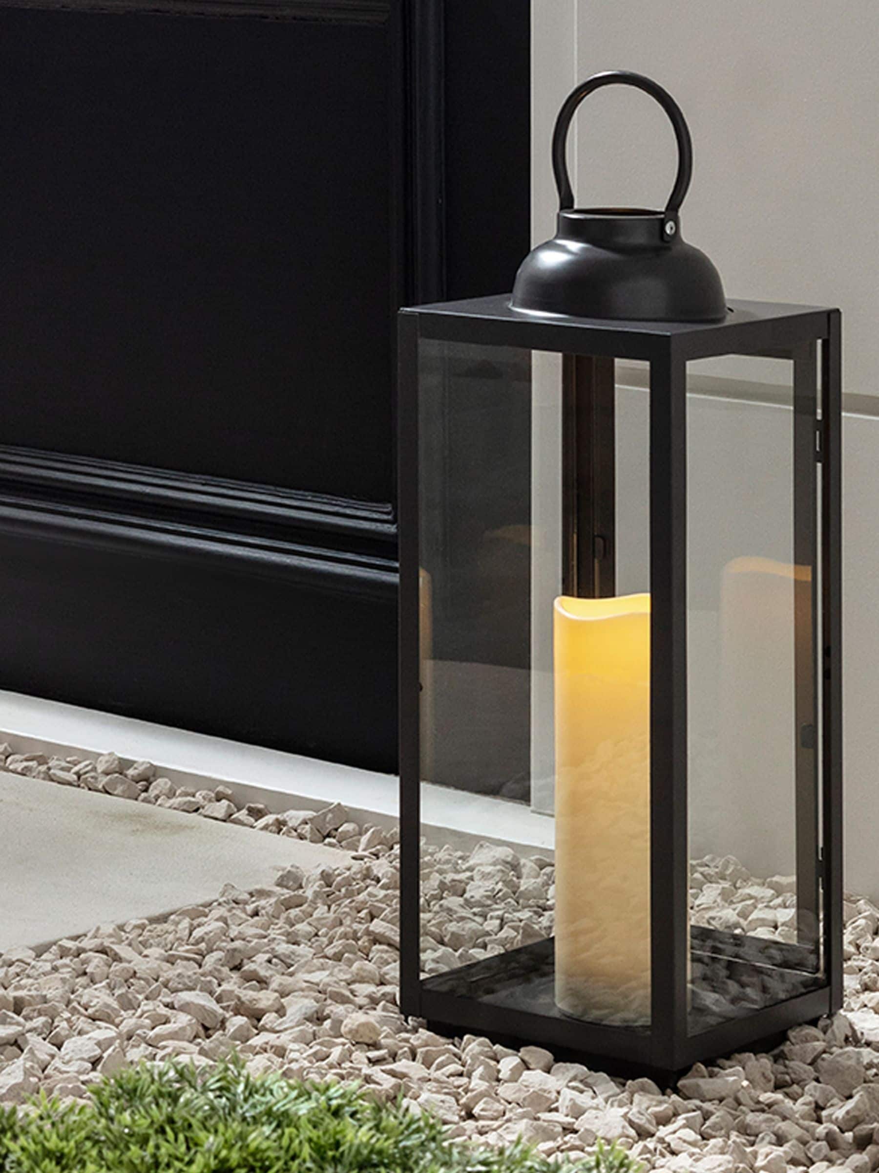Lights4fun large slate grey garden lantern, UK version
