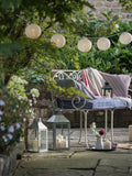 Lights4fun Silver Hayle large metal lantern with TruGlow candles - British product