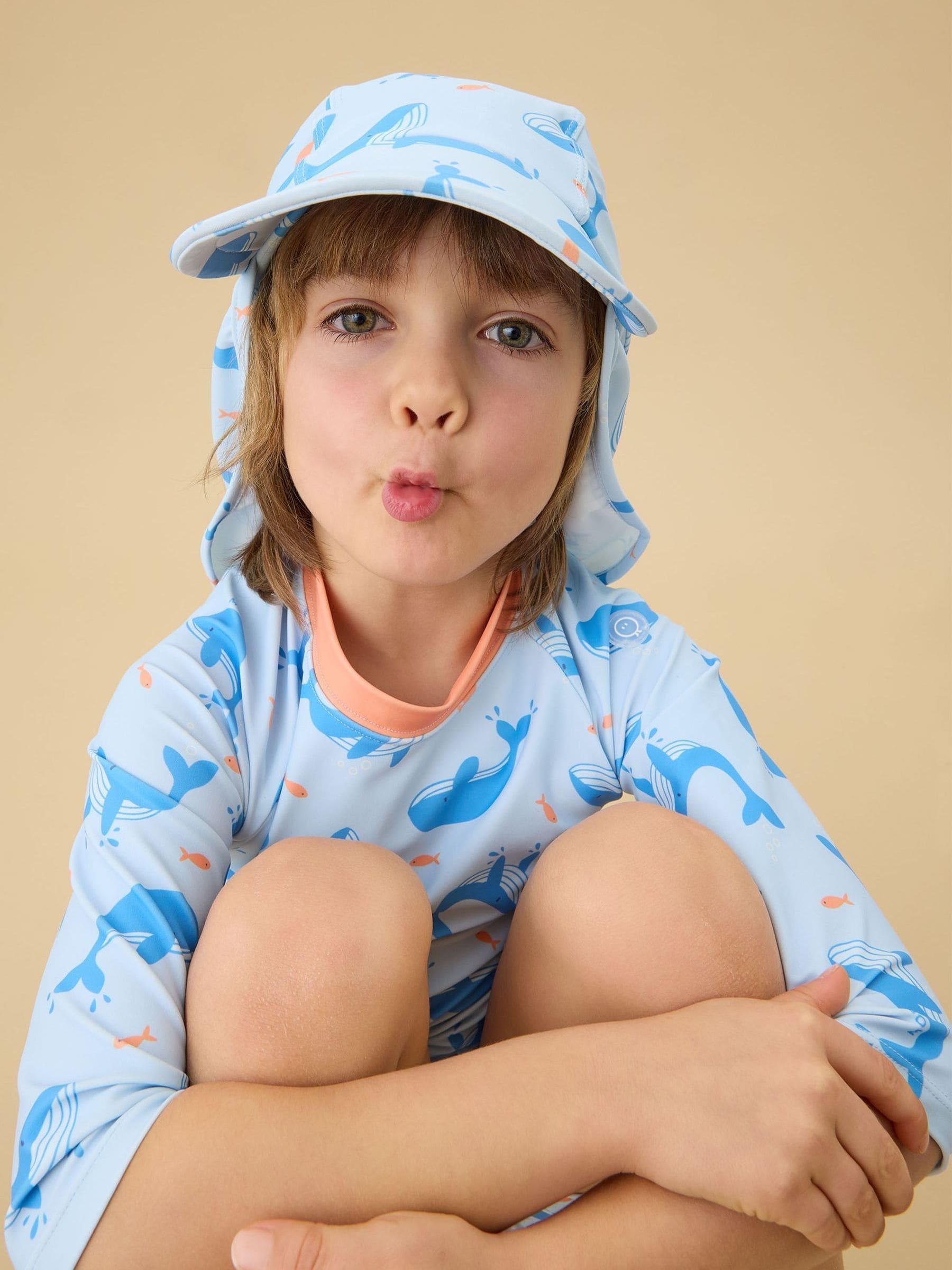 MORI Blue Whale Song sunsafe swim hat, UK version