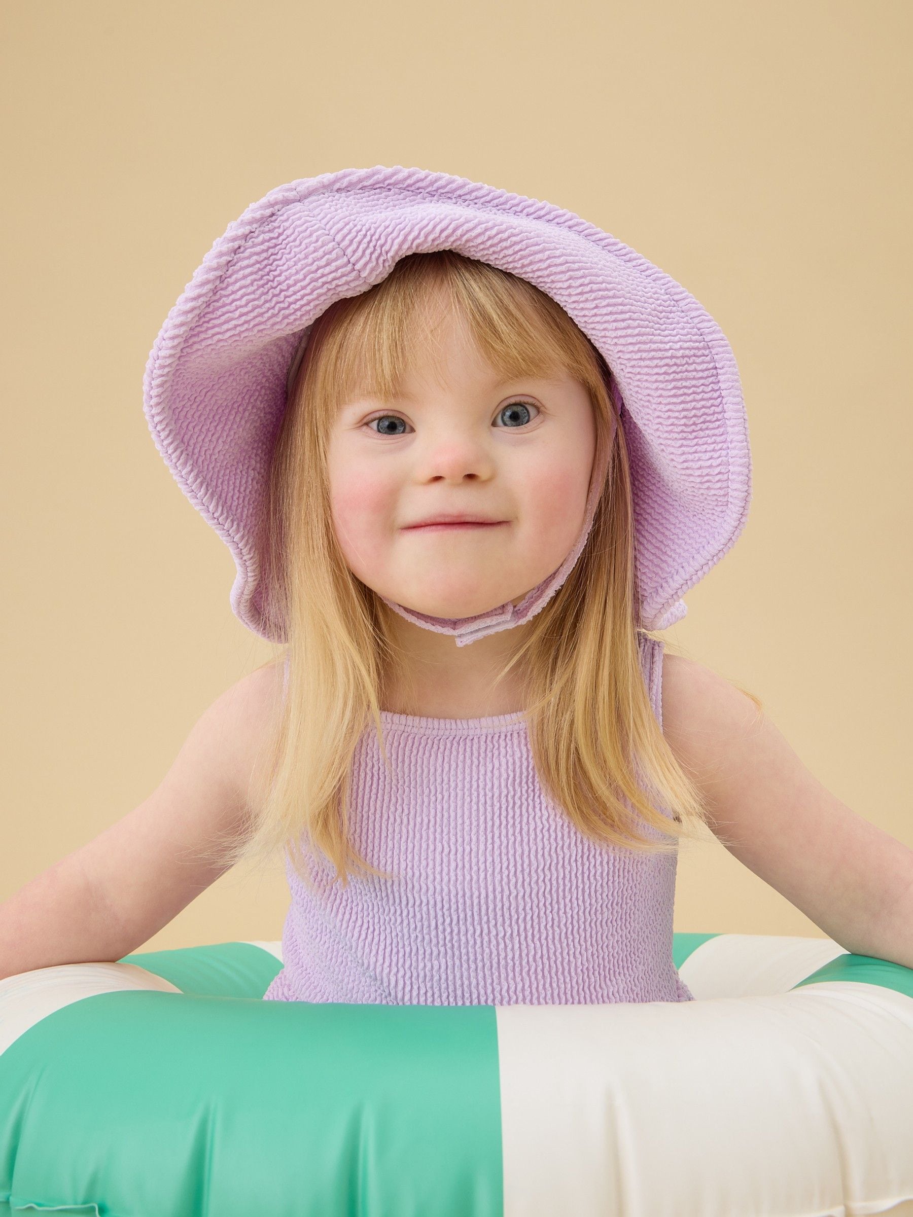 MORI purple floppy sun safe swim hat - British product