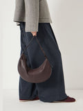 Hush Red Romy ruched leather crescent bag (British brand)