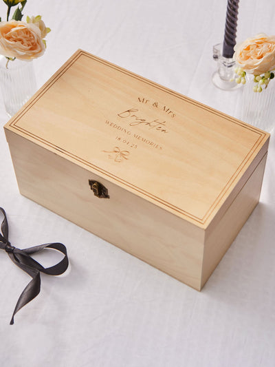 Next Made Yours Natural Personalised Wooden Wedding Keepsake Box- Buy online at McGrocer