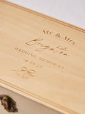Made Yours Natural personalised wooden wedding keepsake box (British brand)