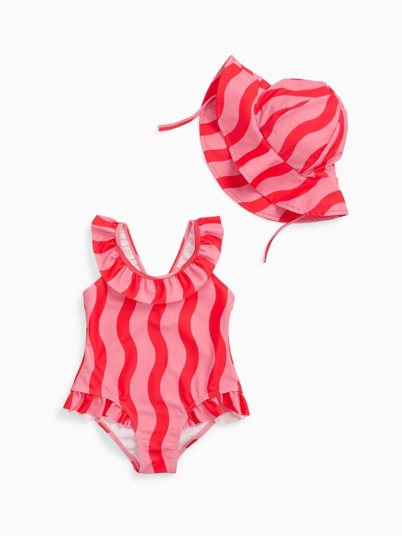 KIDLY by MORI pink floppy swim hat - British product