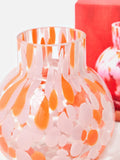 Oliver Bonas pink and orange speckle glass vase, UK version