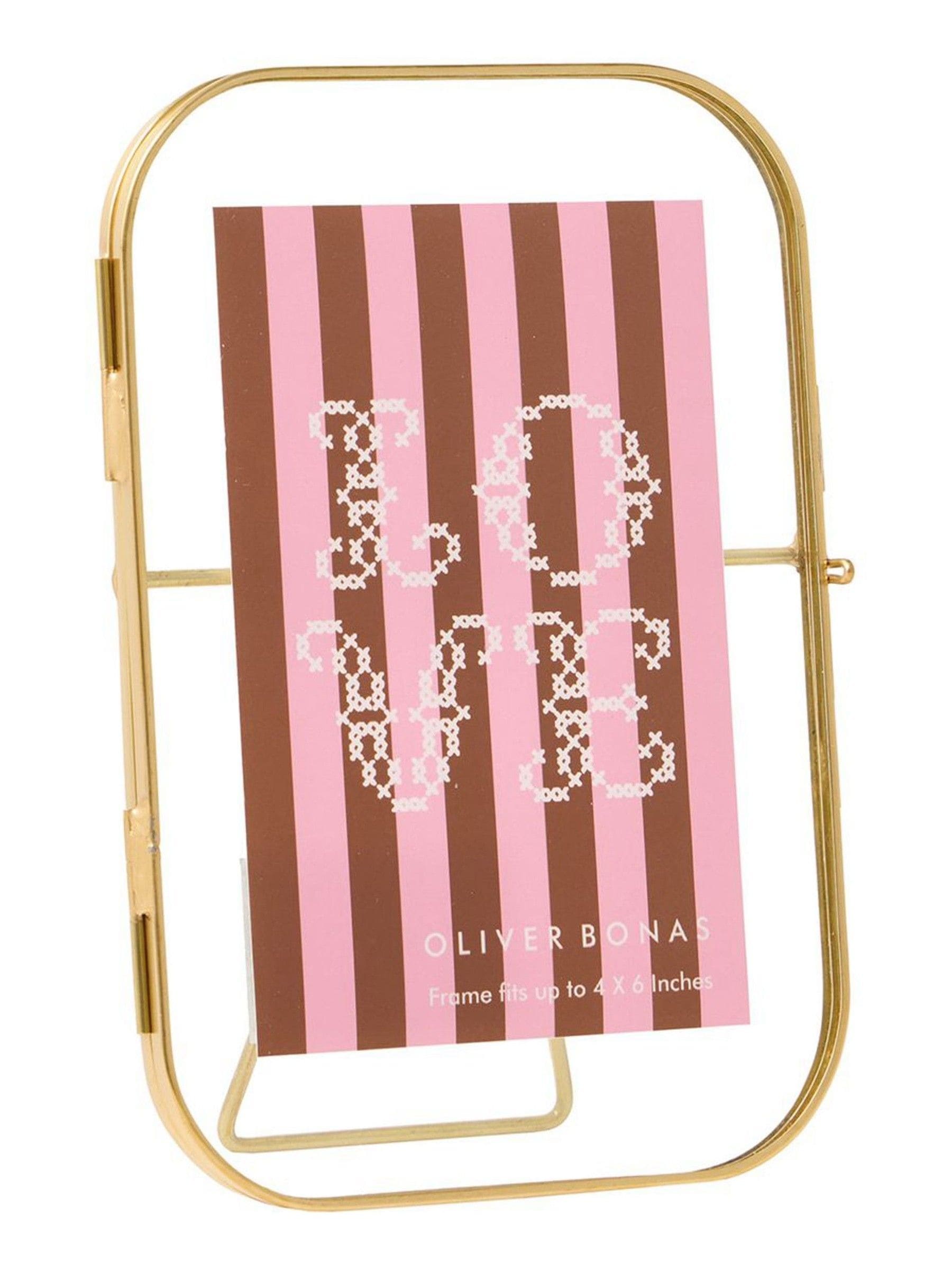 Oliver Bonas gold curved glass picture frame 4x6, UK version