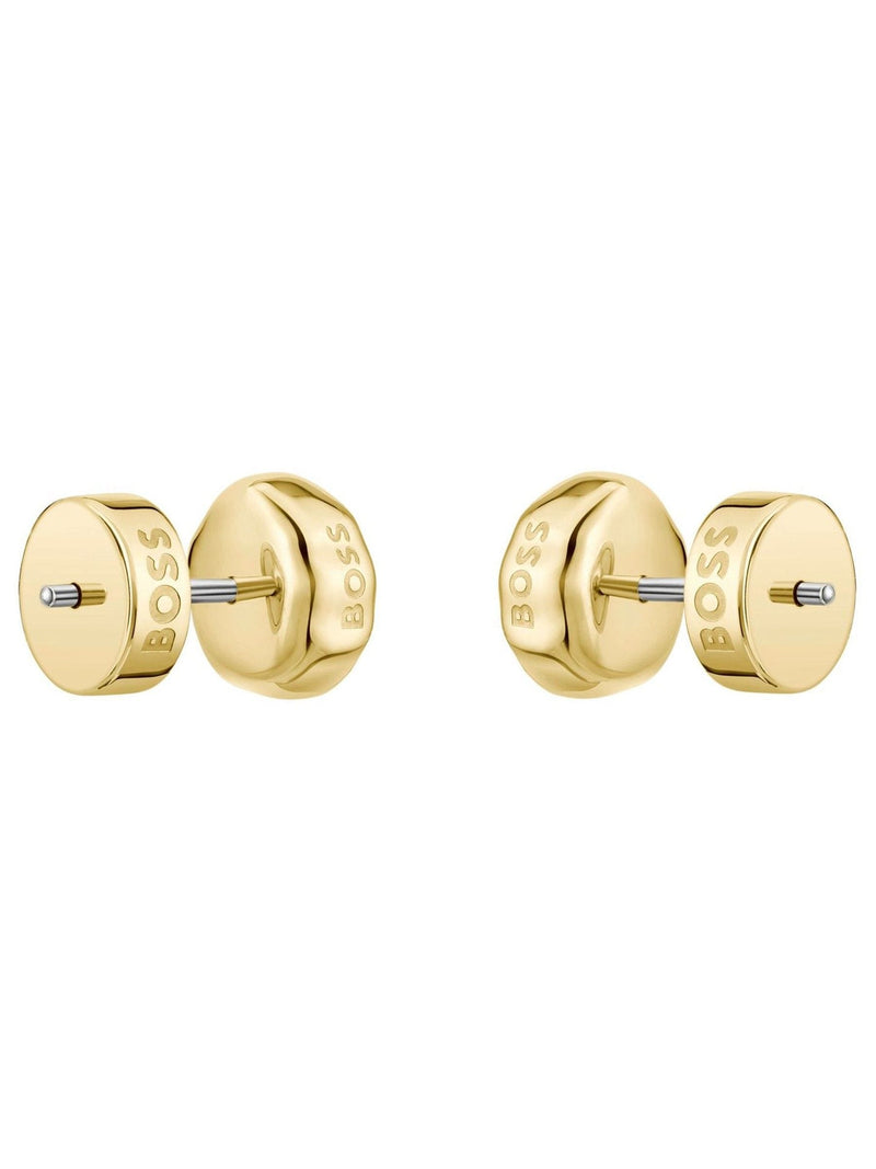 BOSS Kassy gold IP earrings crystal centre, imported from the UK