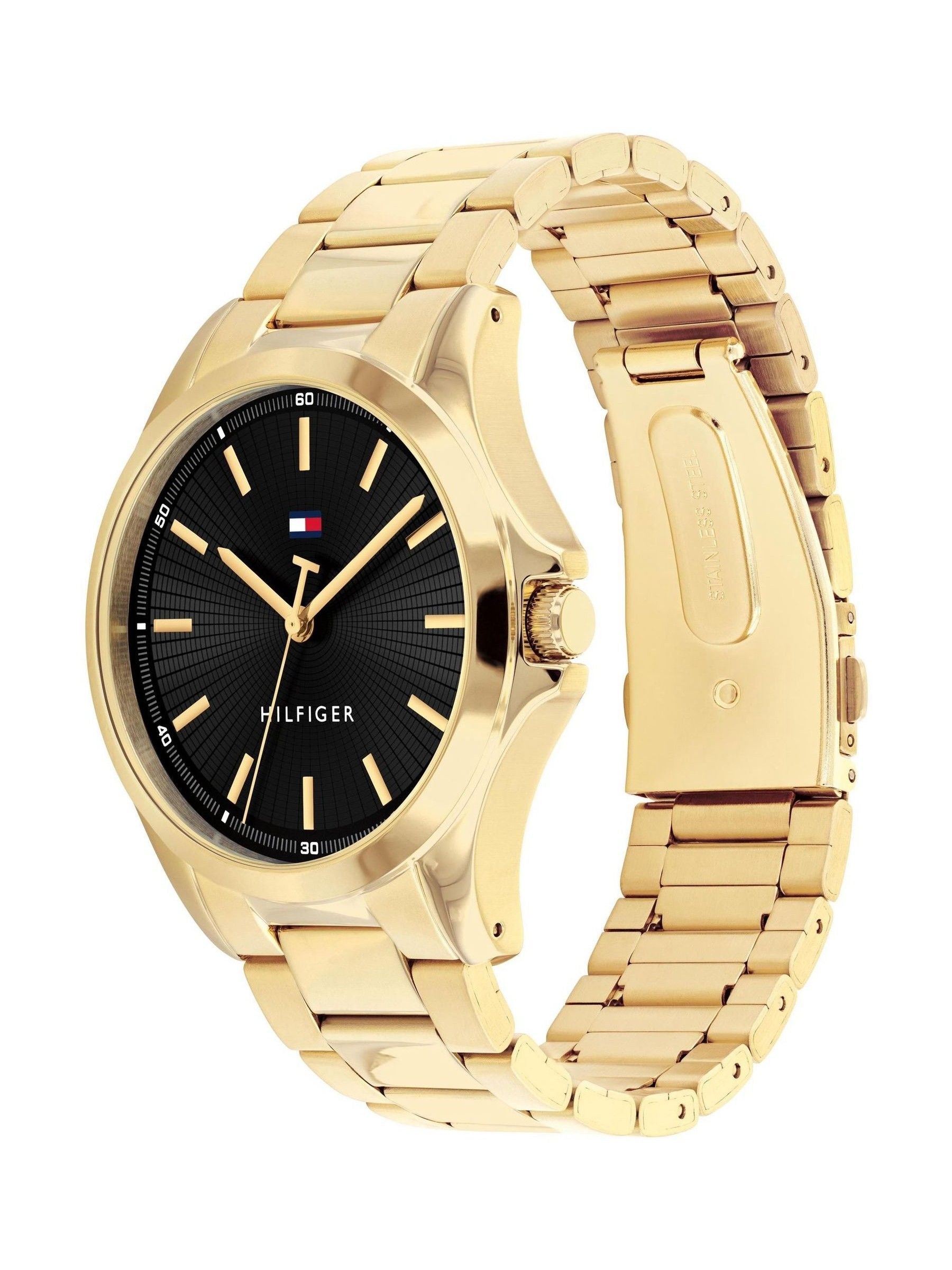 Tommy Hilfiger gold tone plated bracelet watch 43mm (British brand)
