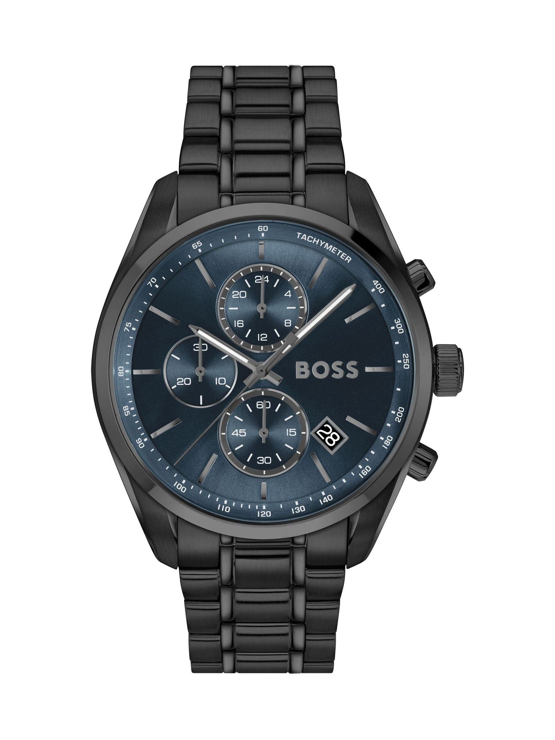 BOSS Grand Prix Chrono Black IP watch 44.5mm, UK version