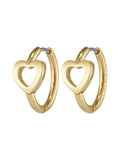 Olivia Burton gold tone heart hoop earrings, UK version