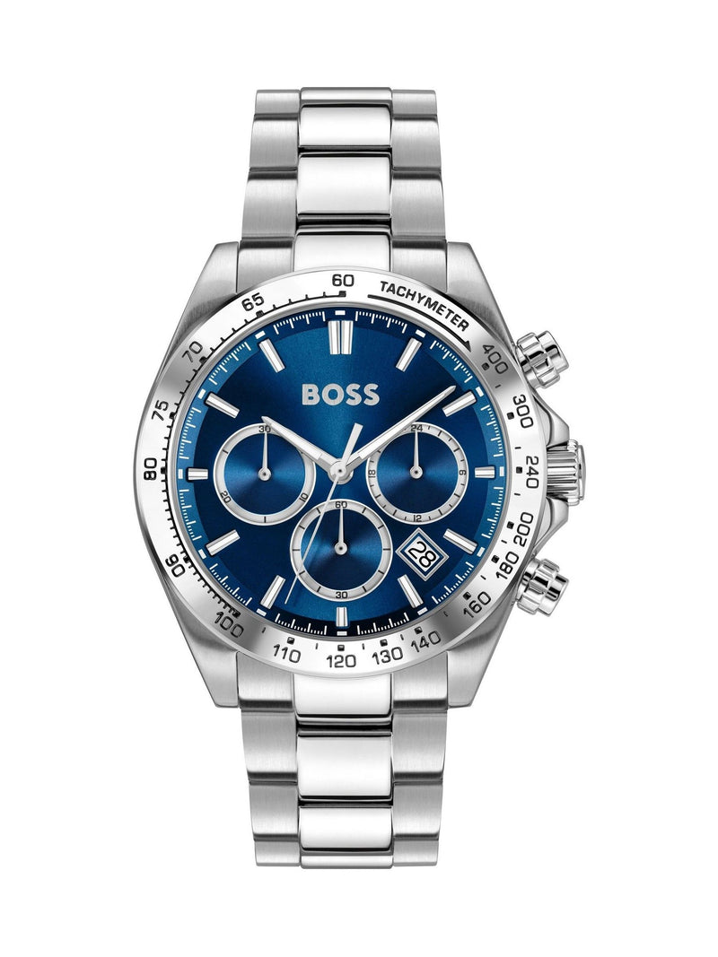 BOSS Hero Chrono stainless steel watch blue dial (British brand)