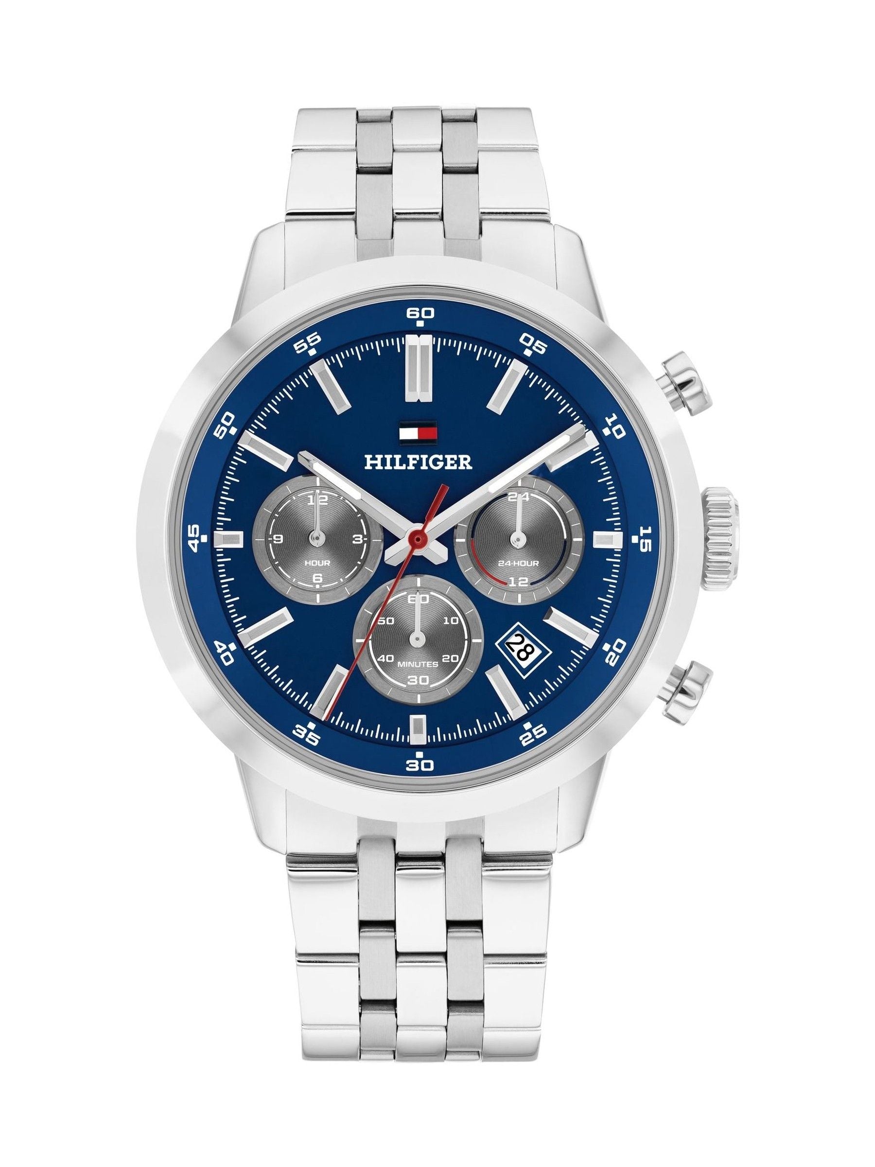 Tommy Hilfiger silver tone stainless steel bracelet watch 43mm, UK version