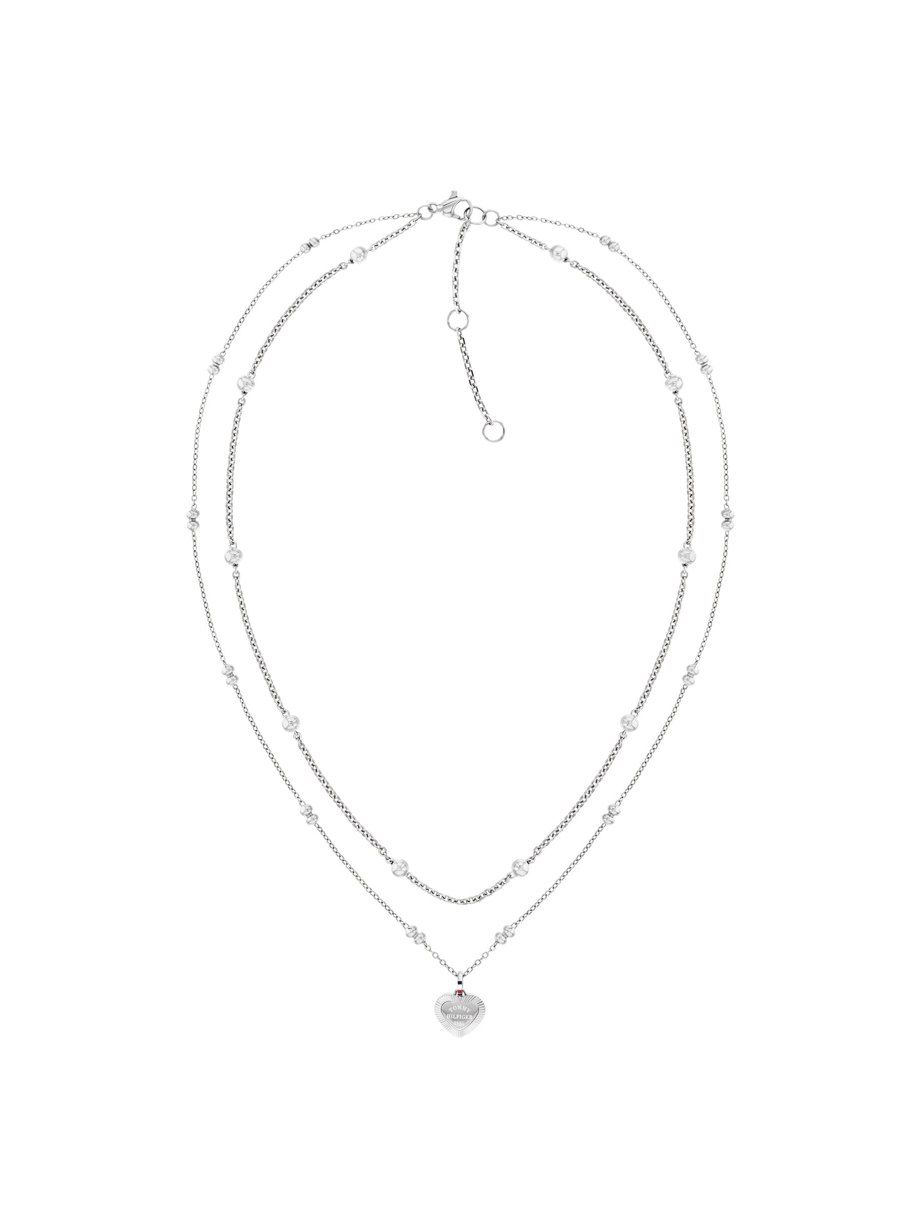 Tommy Hilfiger silver tone layered chain necklace - British product