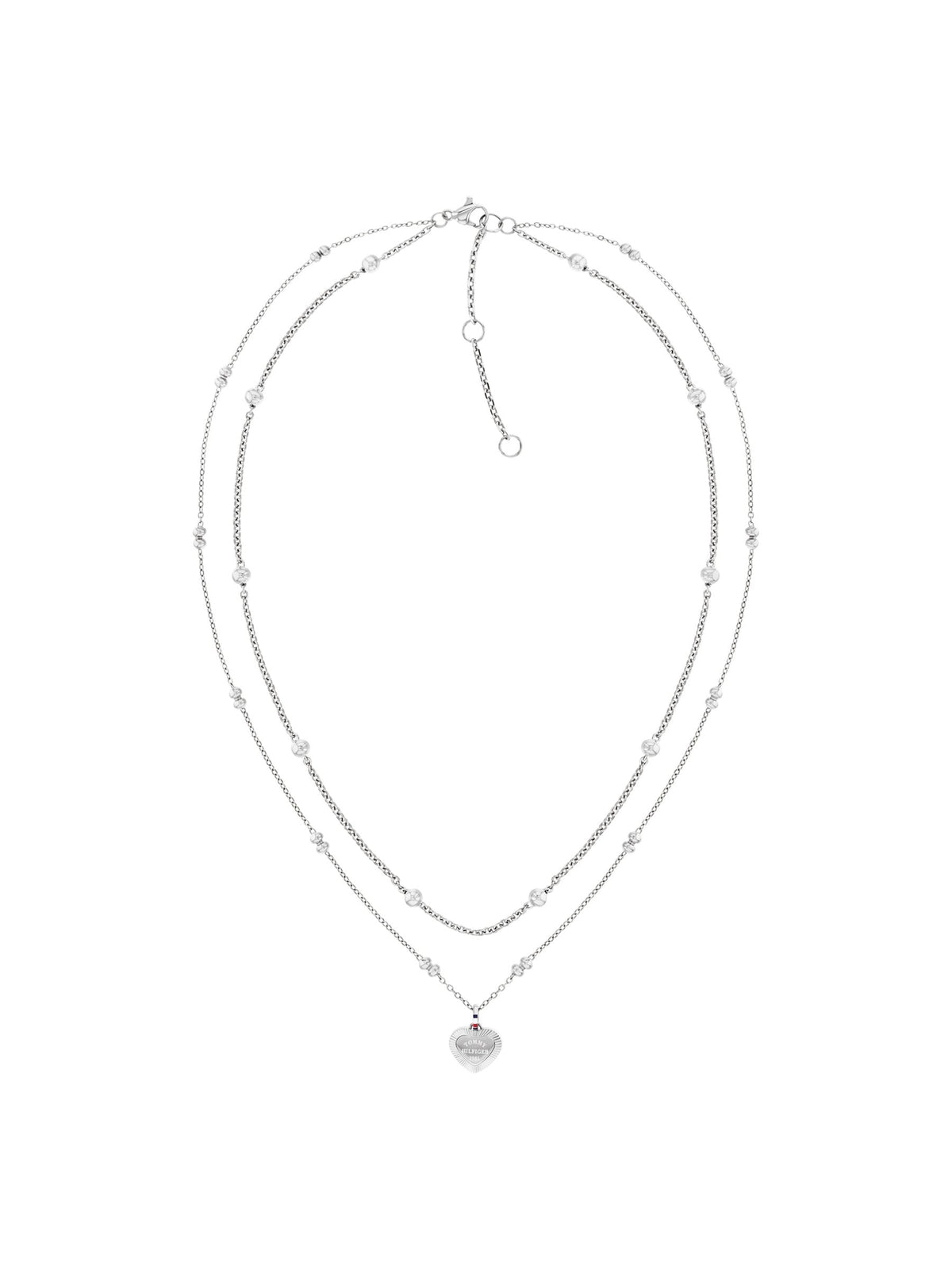 Tommy Hilfiger silver tone layered chain necklace - British product