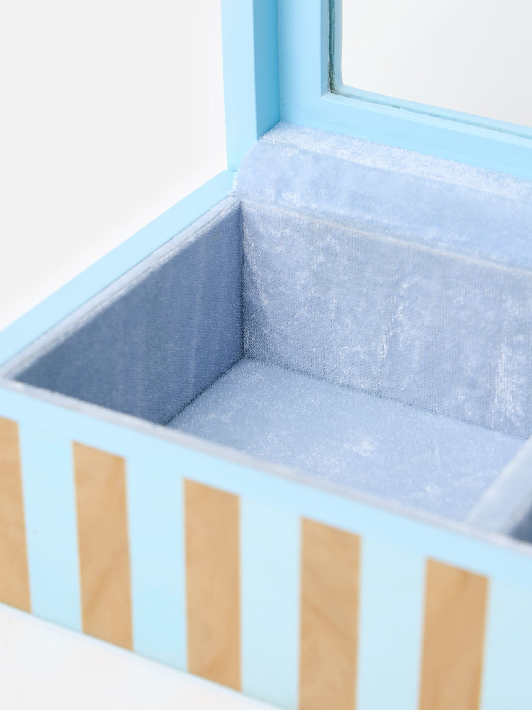 Oliver Bonas jewellery box blue brown resin large, imported from the UK