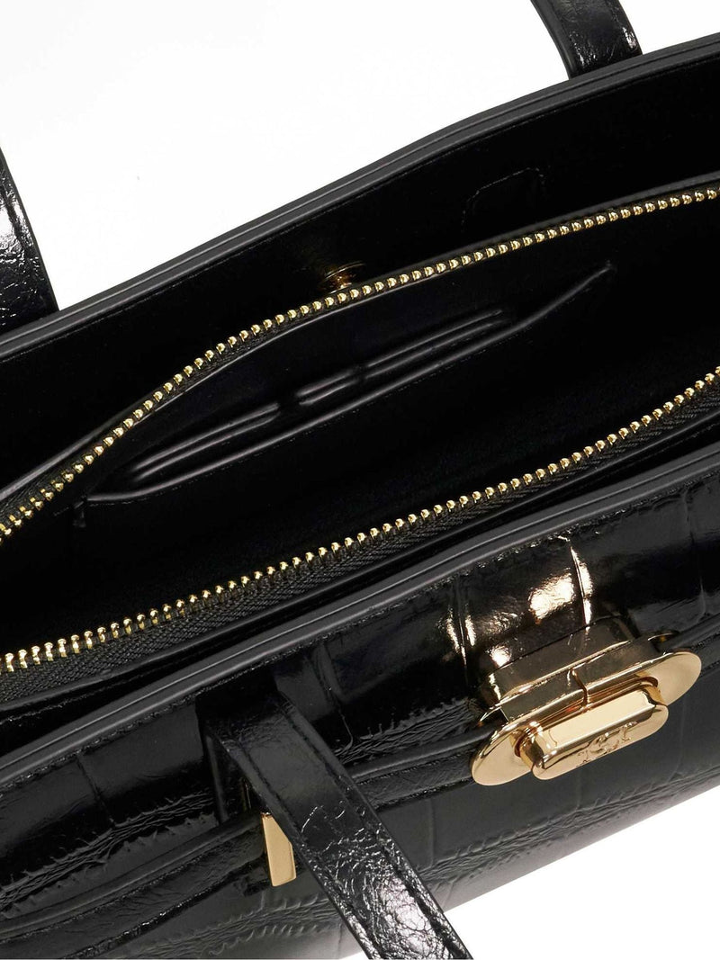 Dune London Depend Tote Bag black rubber - British product