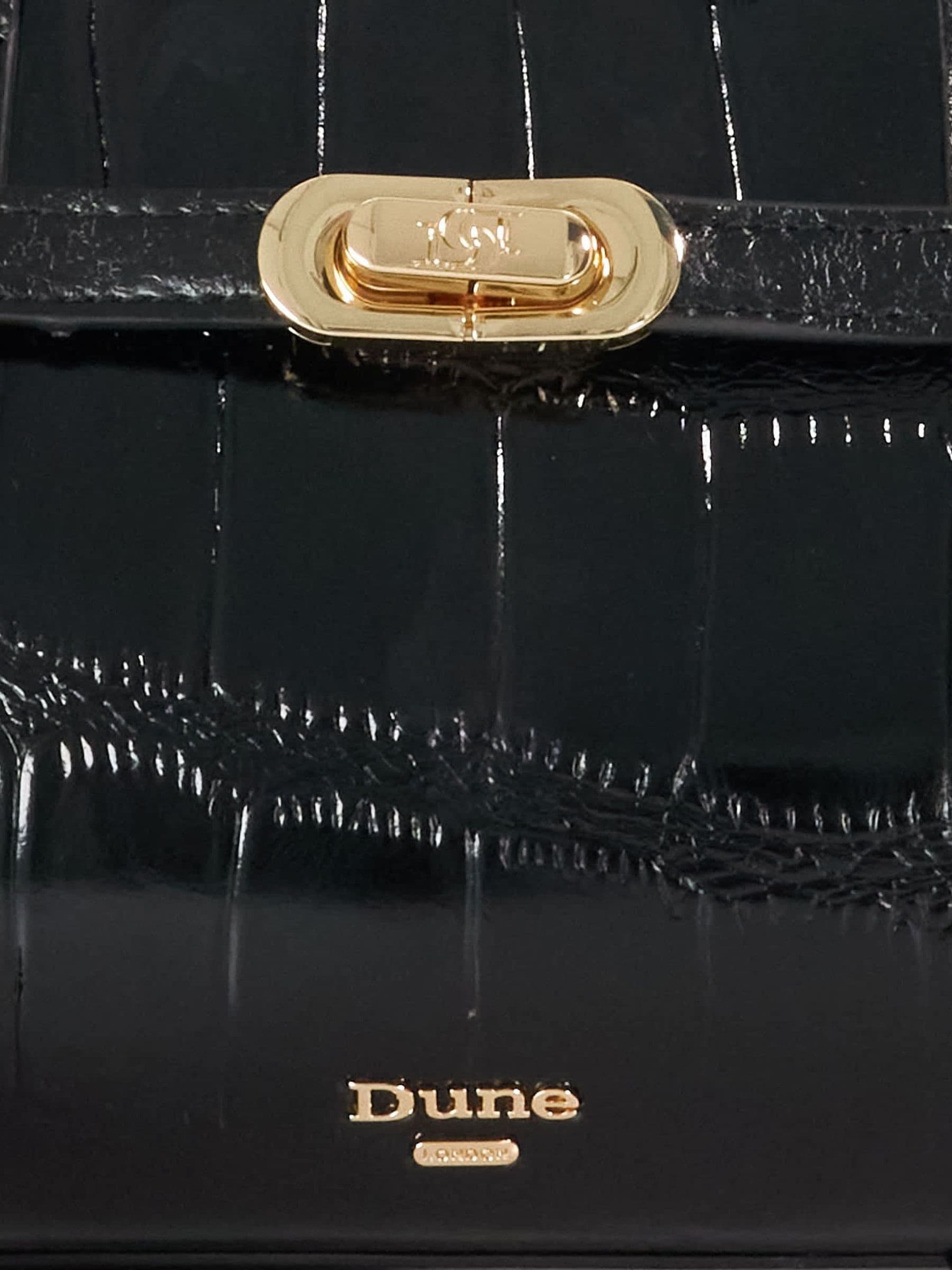 Dune London Depend Tote Bag black rubber - British product