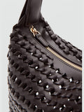 Mango open weave shoulder bag brown - British product