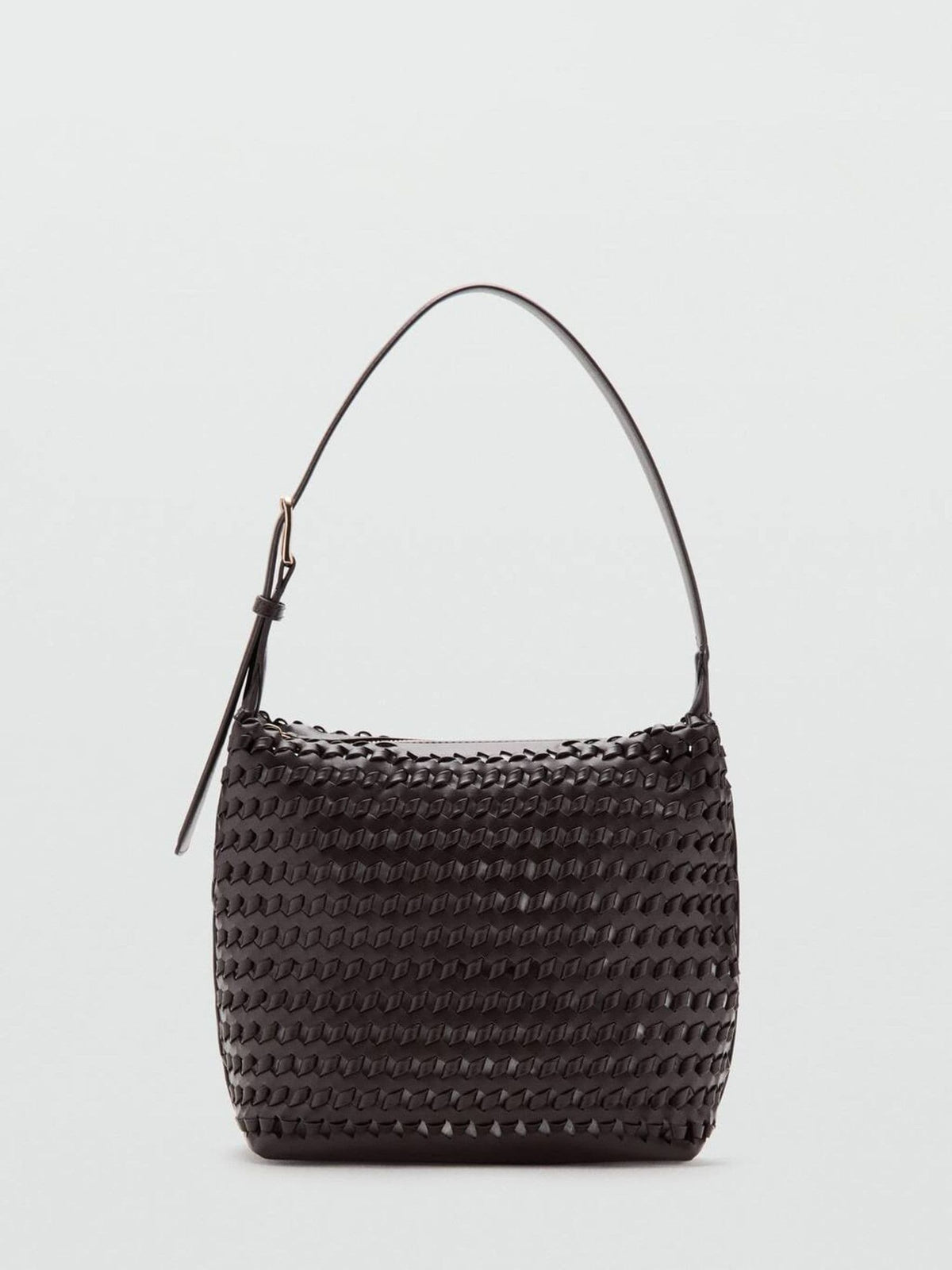 Mango open weave shoulder bag brown - British product