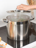 Salter 24cm stainless steel stockpot with glass lid, imported from the UK