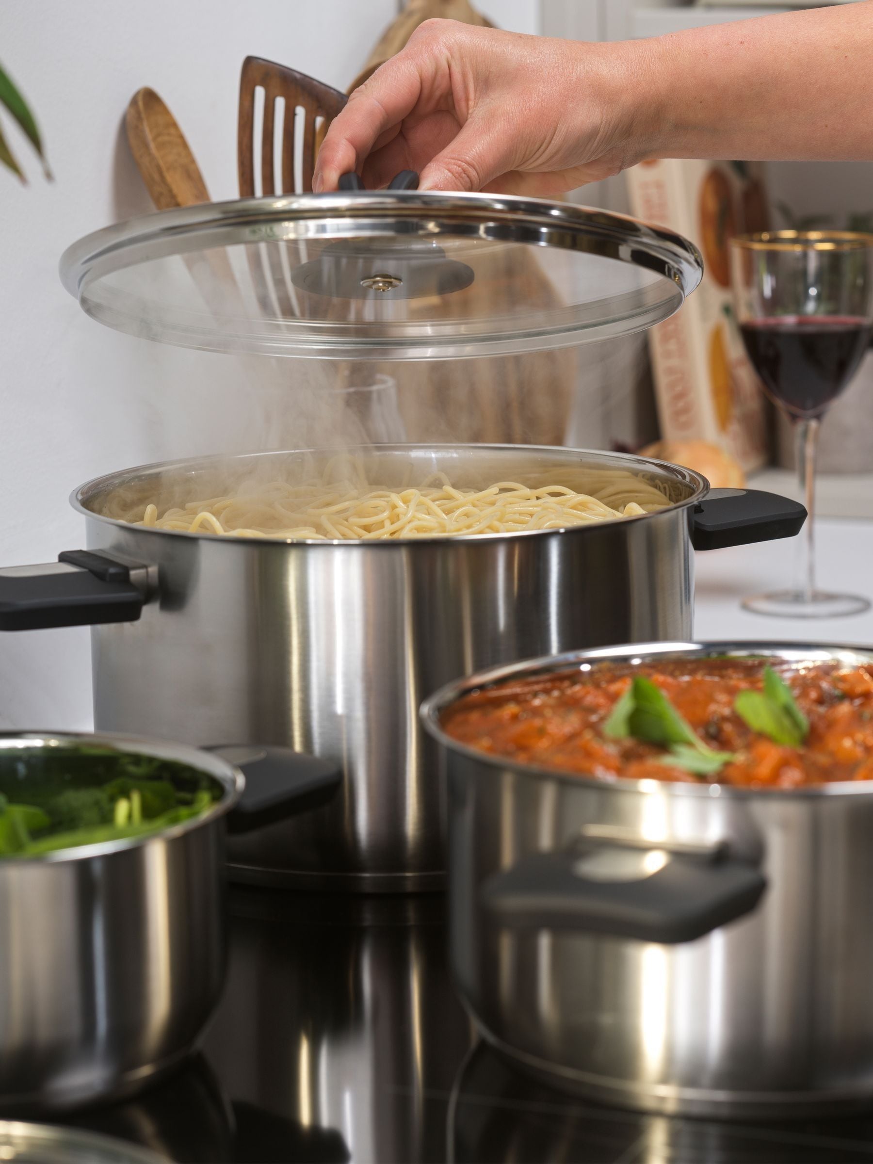 Salter 3 piece silver stockpot set (British brand)