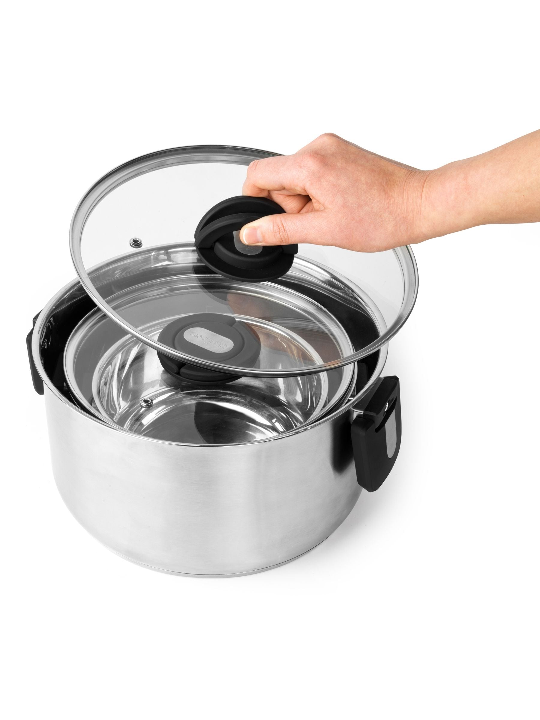 Salter 3 piece silver stockpot set (British brand)