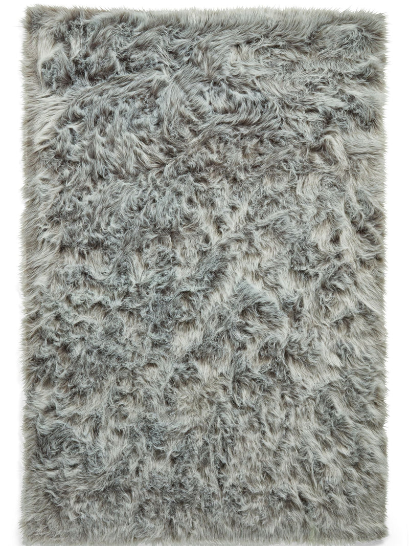Think Rugs Polar Plush light grey shaggy rug, UK version