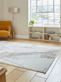 Think Rugs Mirage modern abstract rug cream, imported from the UK