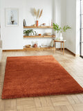 Think Rugs Terracotta Sierra Plain Shaggy Rug