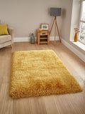 Think Rugs Yellow Montana Plain Shaggy Rug