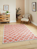 Think Rugs Orange Coral Modern Trellis Rug