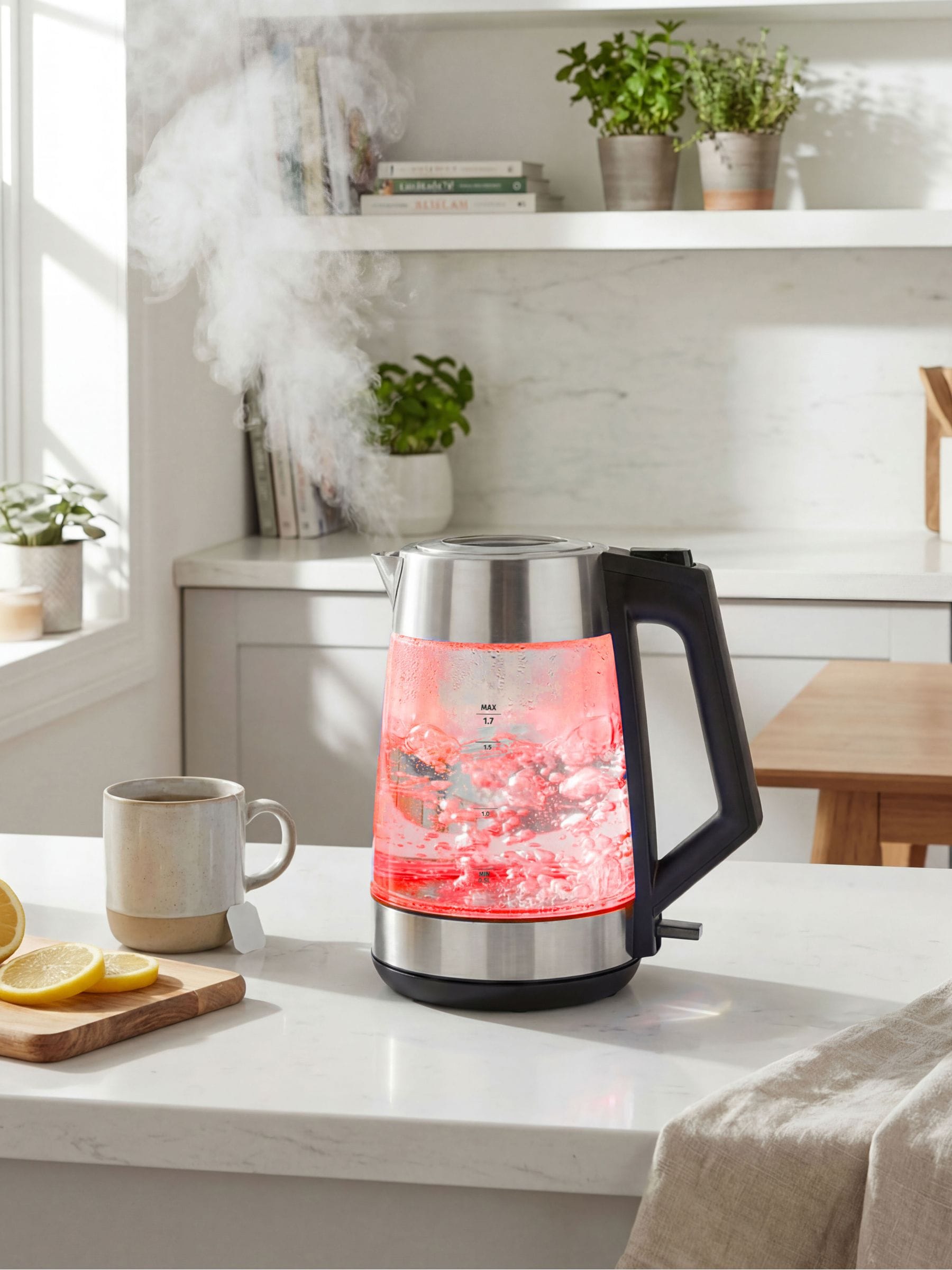 Salter black glass kettle 1.7L, UK version