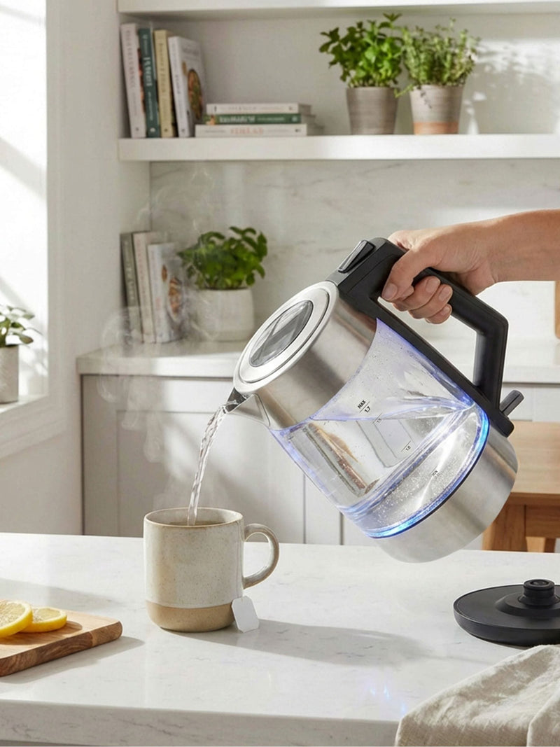 Salter black glass kettle 1.7L, UK version