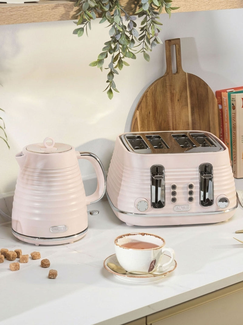 Salter Pink Ripple 4-slice toaster, imported from the UK