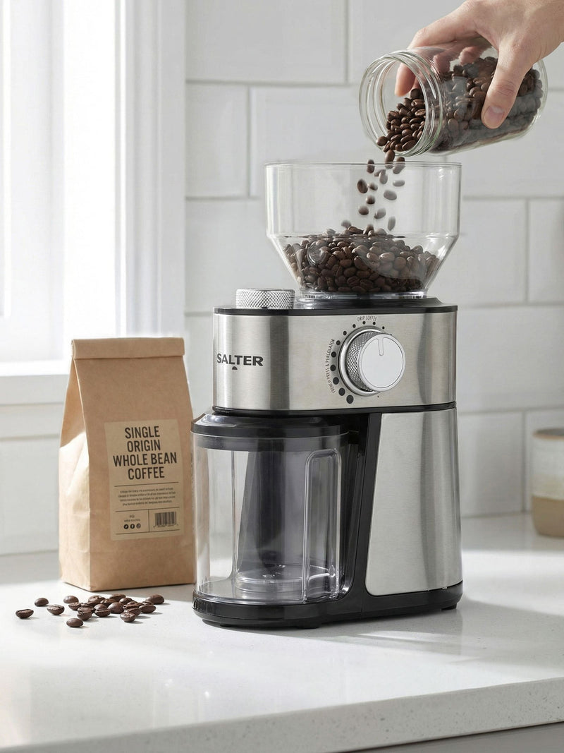 Salter black burr grinder 200W coffee grinder (British brand)