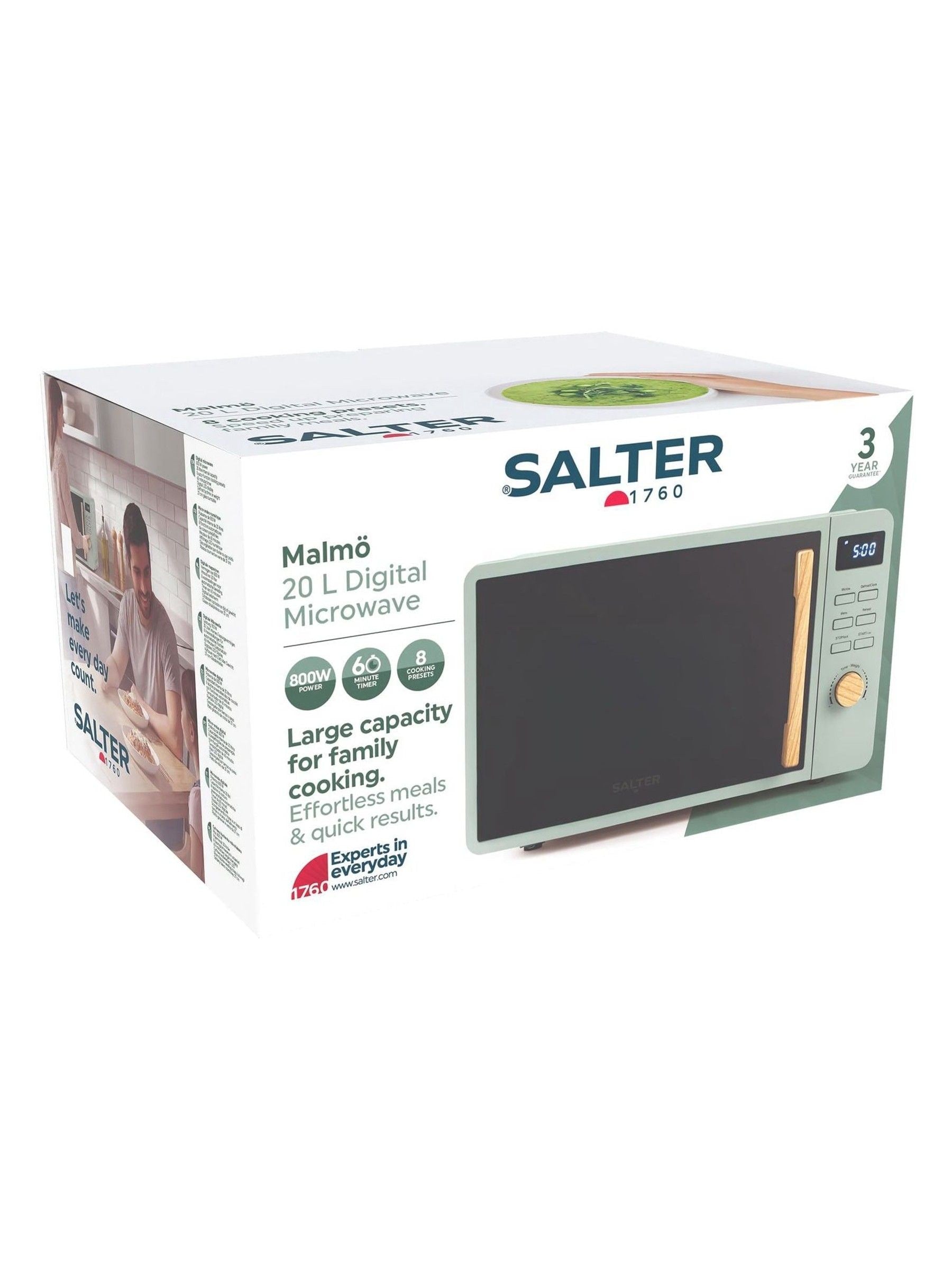Salter Black Malmo microwave 800W 20L - British product