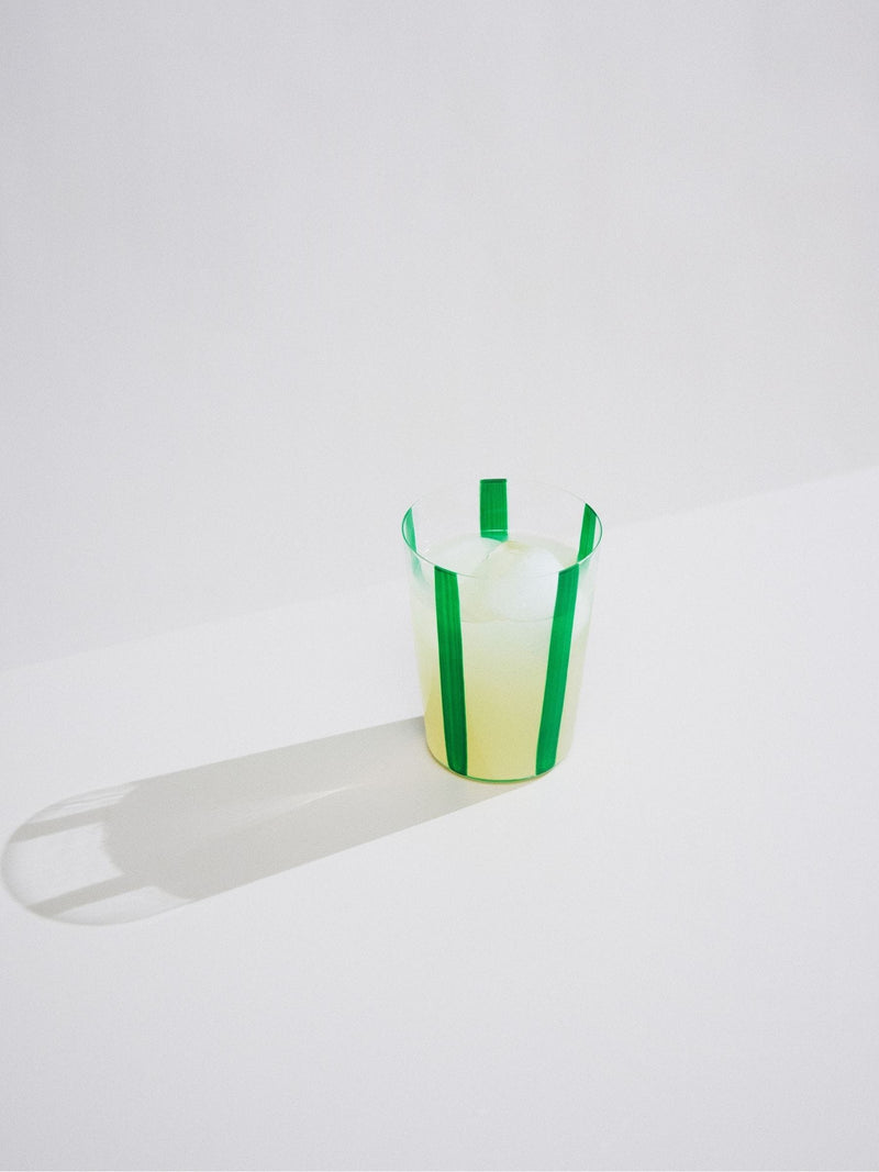 The Conran Shop green Nova stripe tumblers set of 4 500ml (British brand)