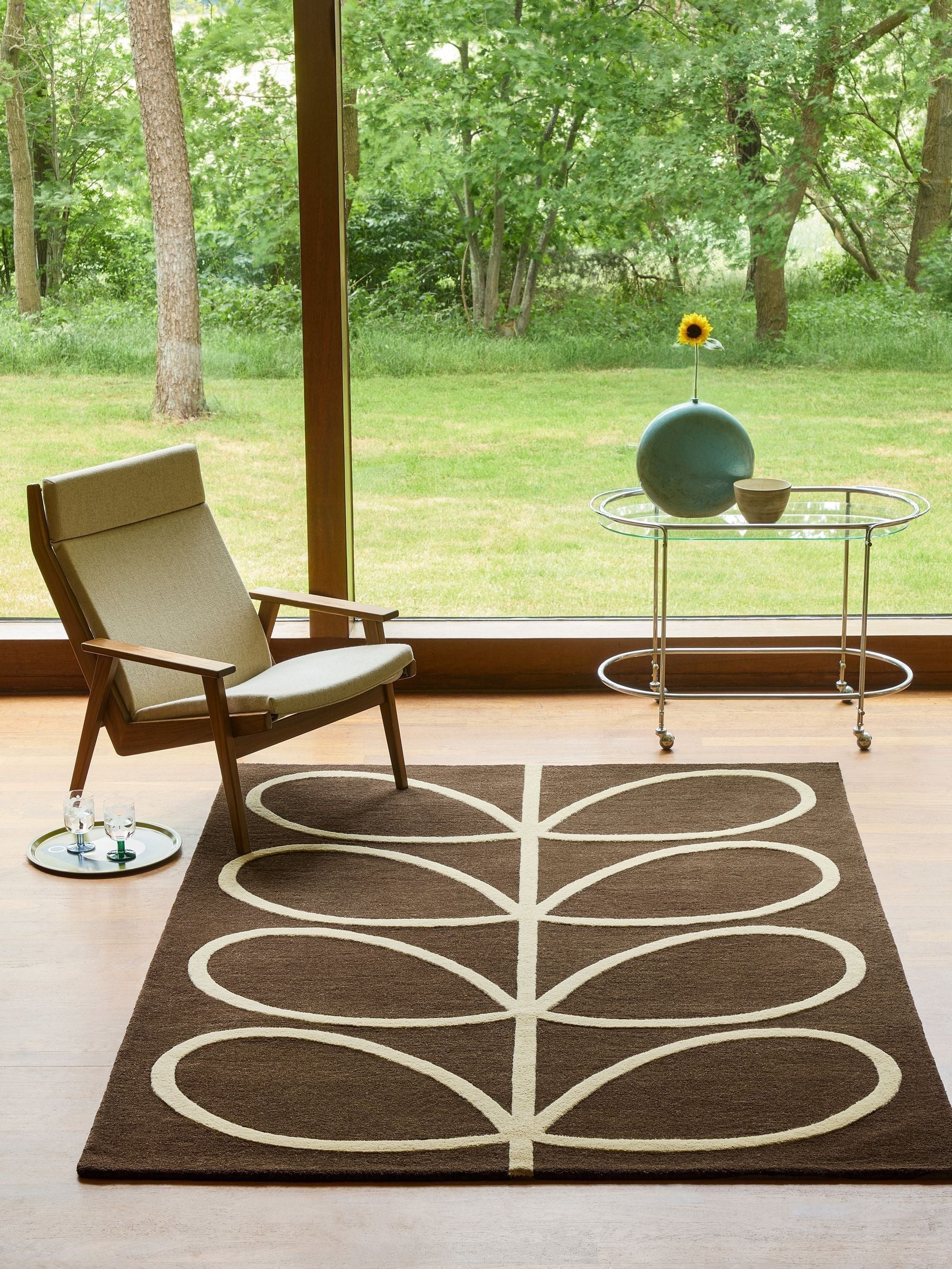 Orla Kiely Giant Linear Stem Wool rug (British brand)