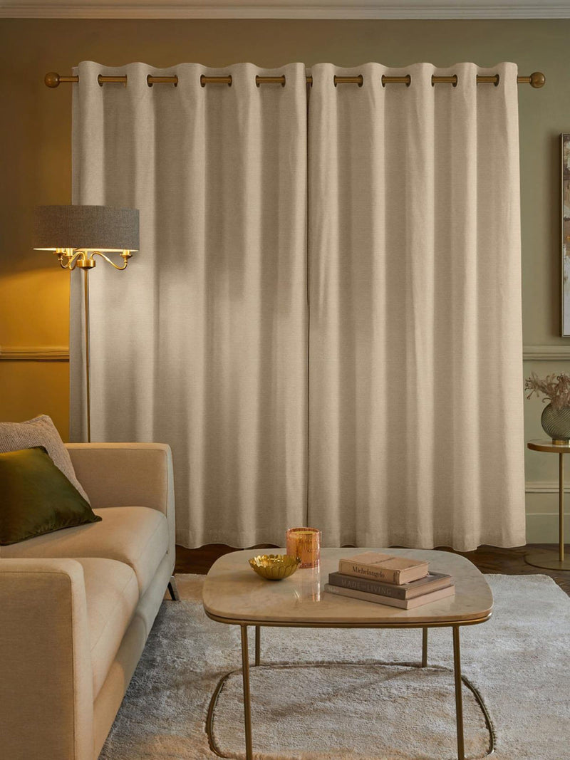 Natural Cashew Gleam made to measure curtains - British product