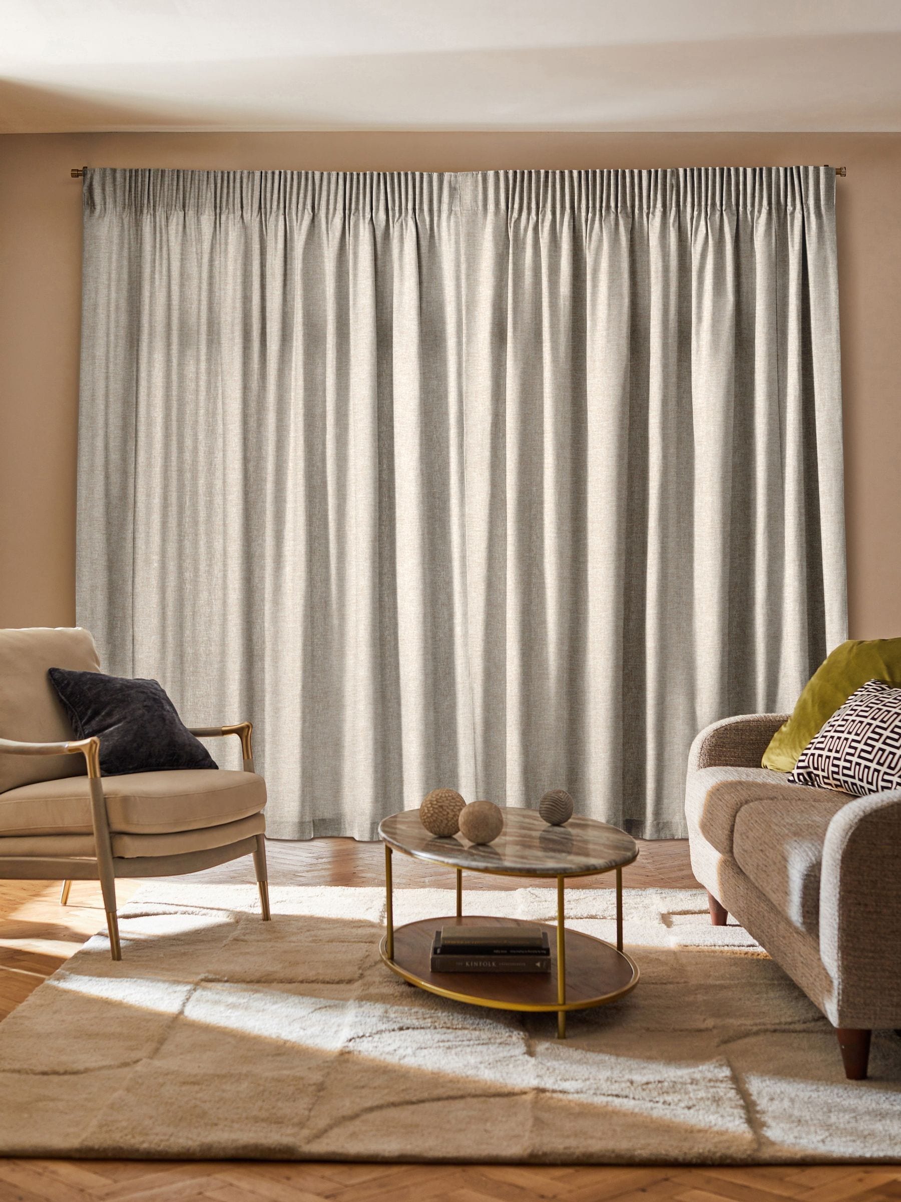 Heyburn made-to-measure curtains in Champagne Gold, UK version