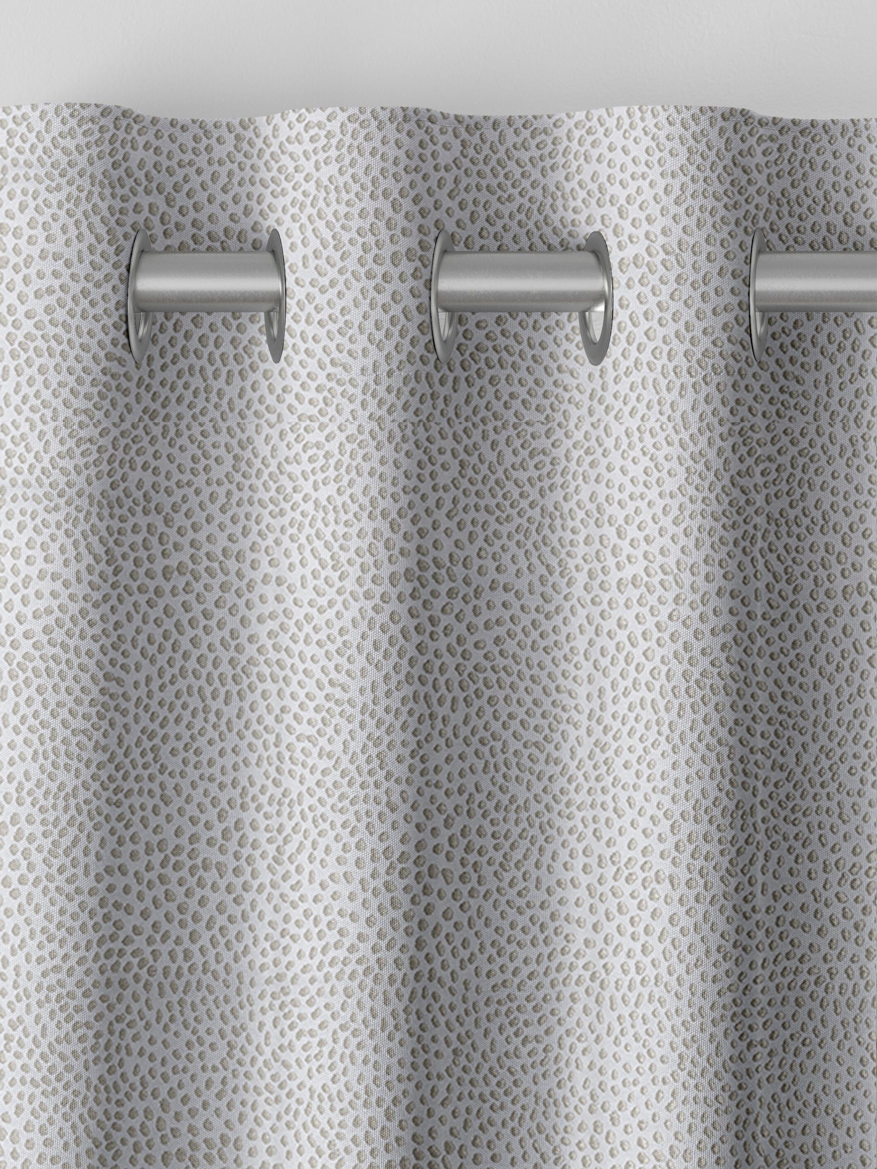 Grey stipple made to measure curtains, imported from the UK