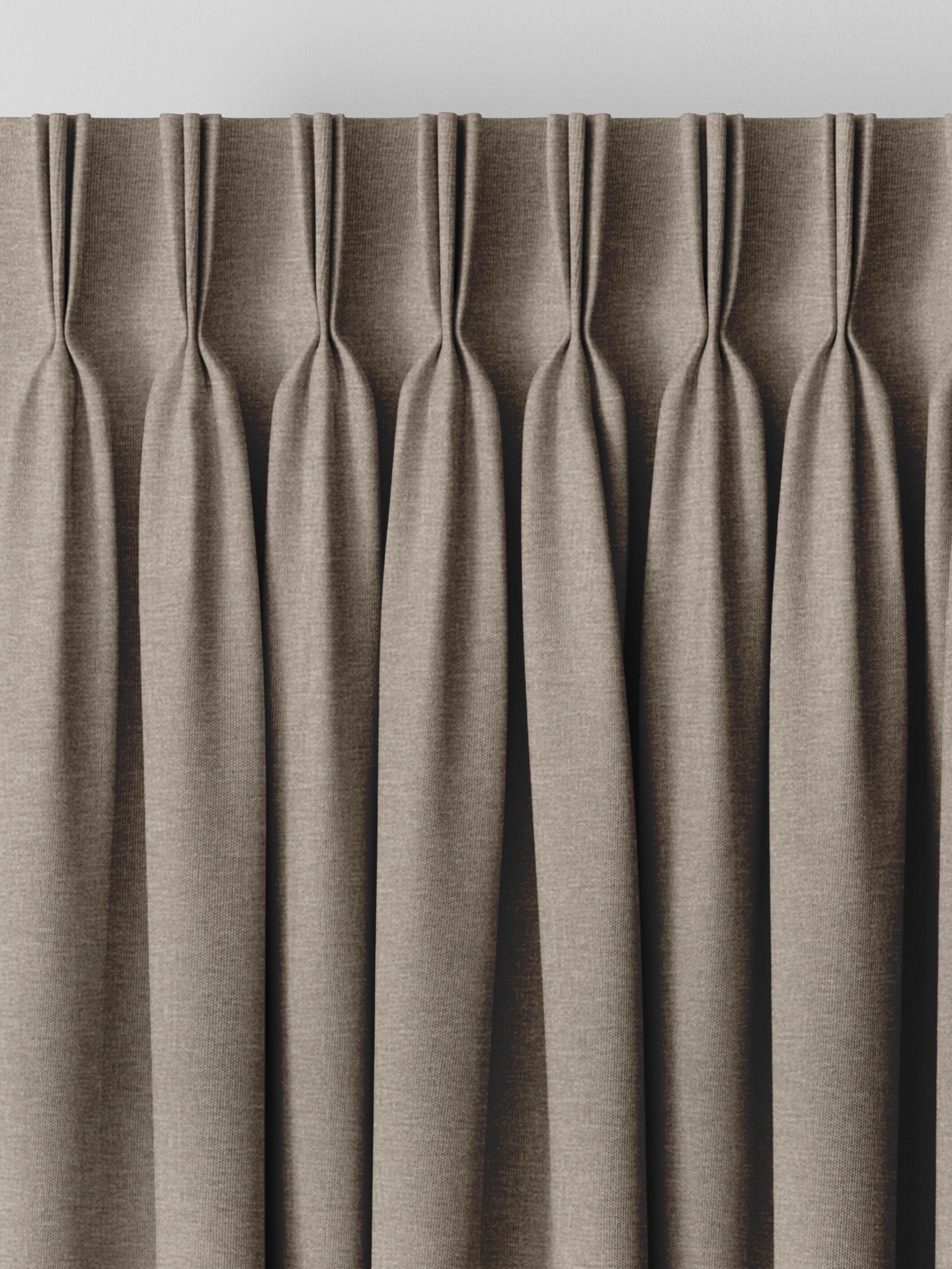 Heyburn made to measure curtains in fawn brown, neutral plain design - British product
