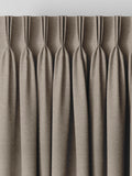 Heyburn made to measure curtains in fawn brown, neutral plain design - British product