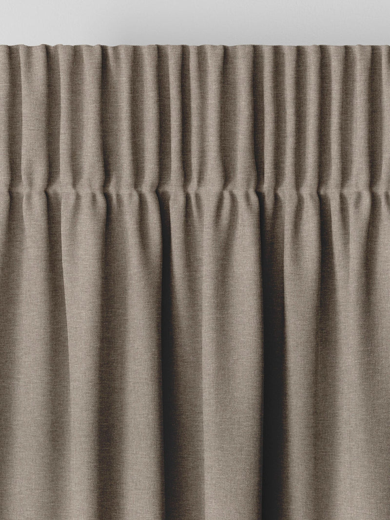 Heyburn made to measure curtains in fawn brown, neutral plain design - British product