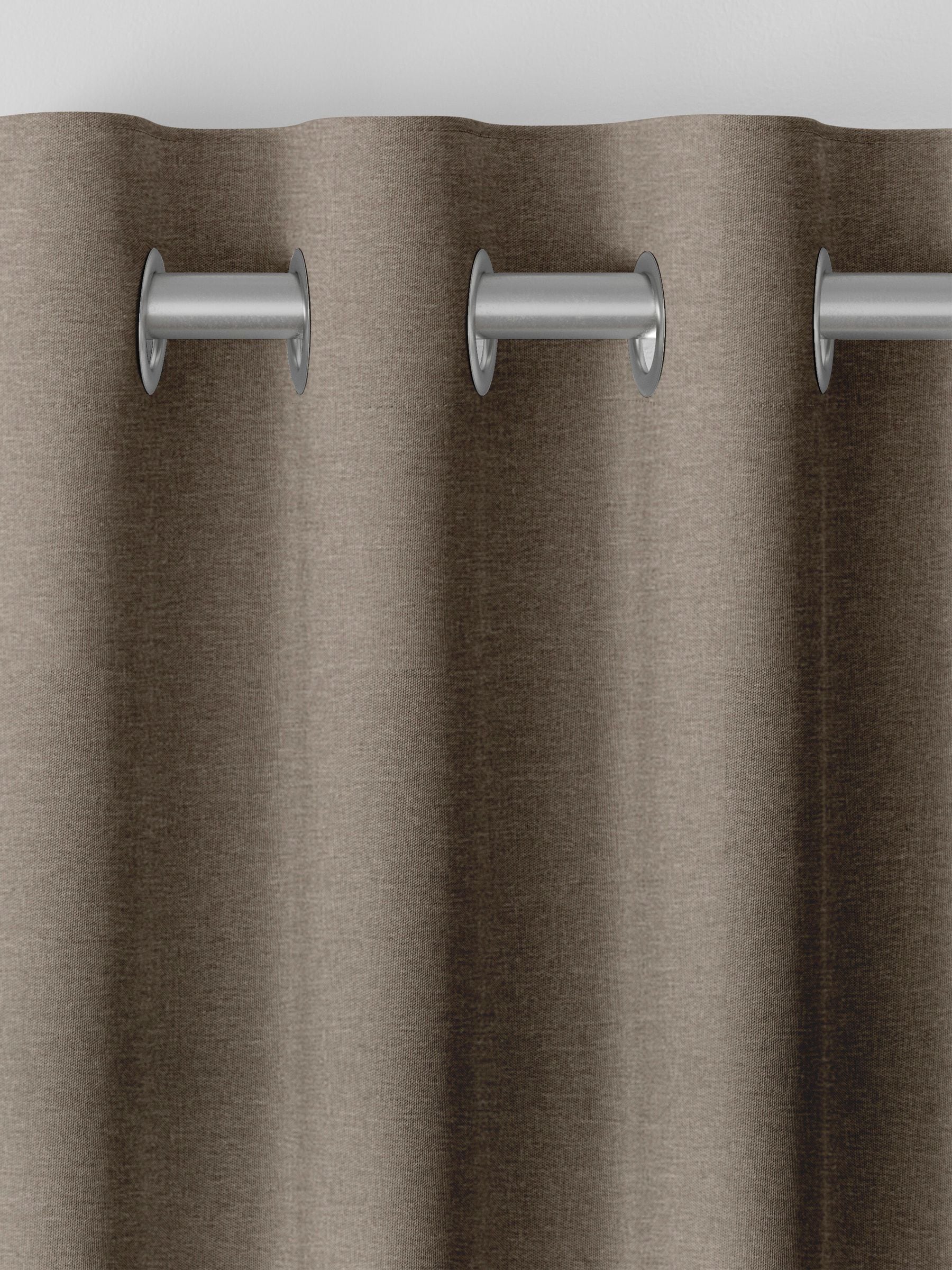 Heyburn made to measure curtains in fawn brown, neutral plain design - British product