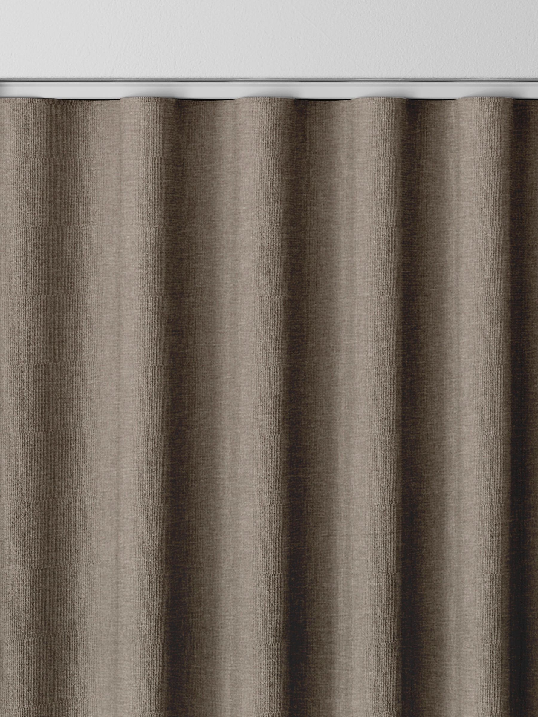 Heyburn made to measure curtains in fawn brown, neutral plain design - British product