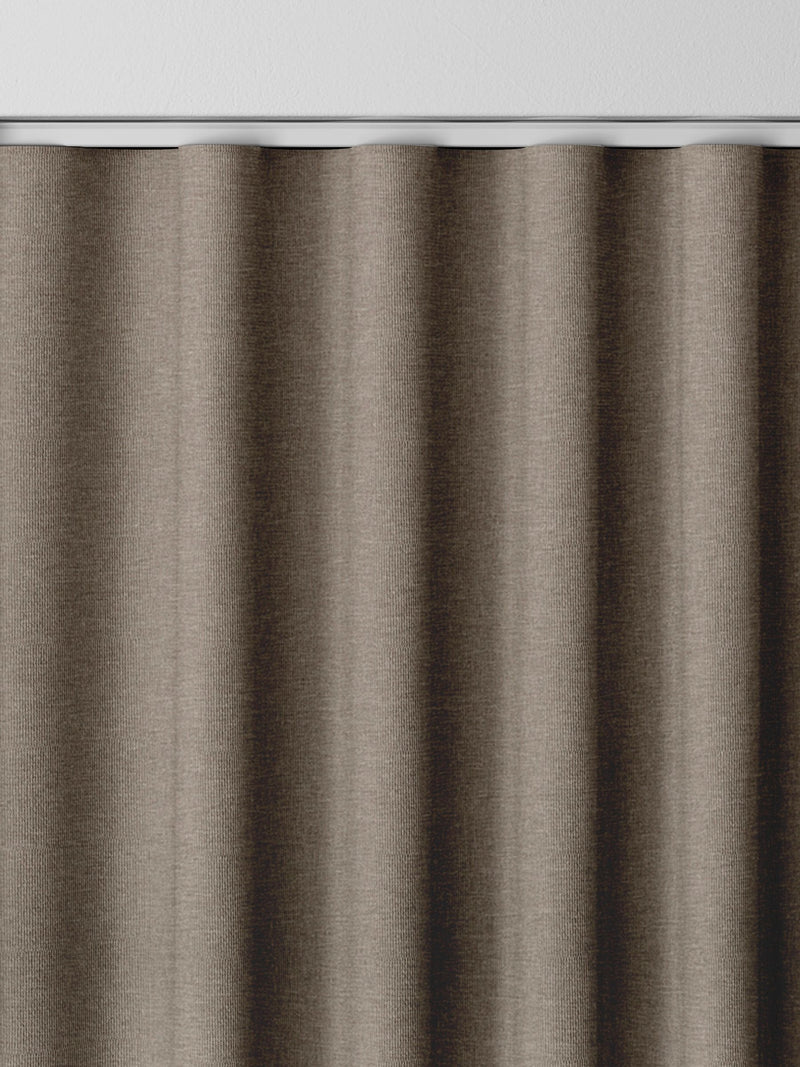 Heyburn made to measure curtains in fawn brown, neutral plain design - British product