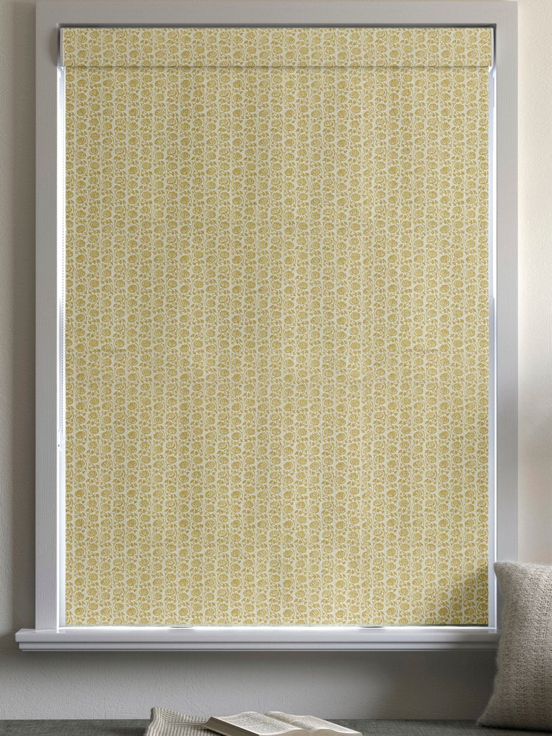Eliza made to measure Maize Yellow floral Roman blind (British brand)