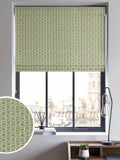Roman blind Eliza olive green pattern - British product