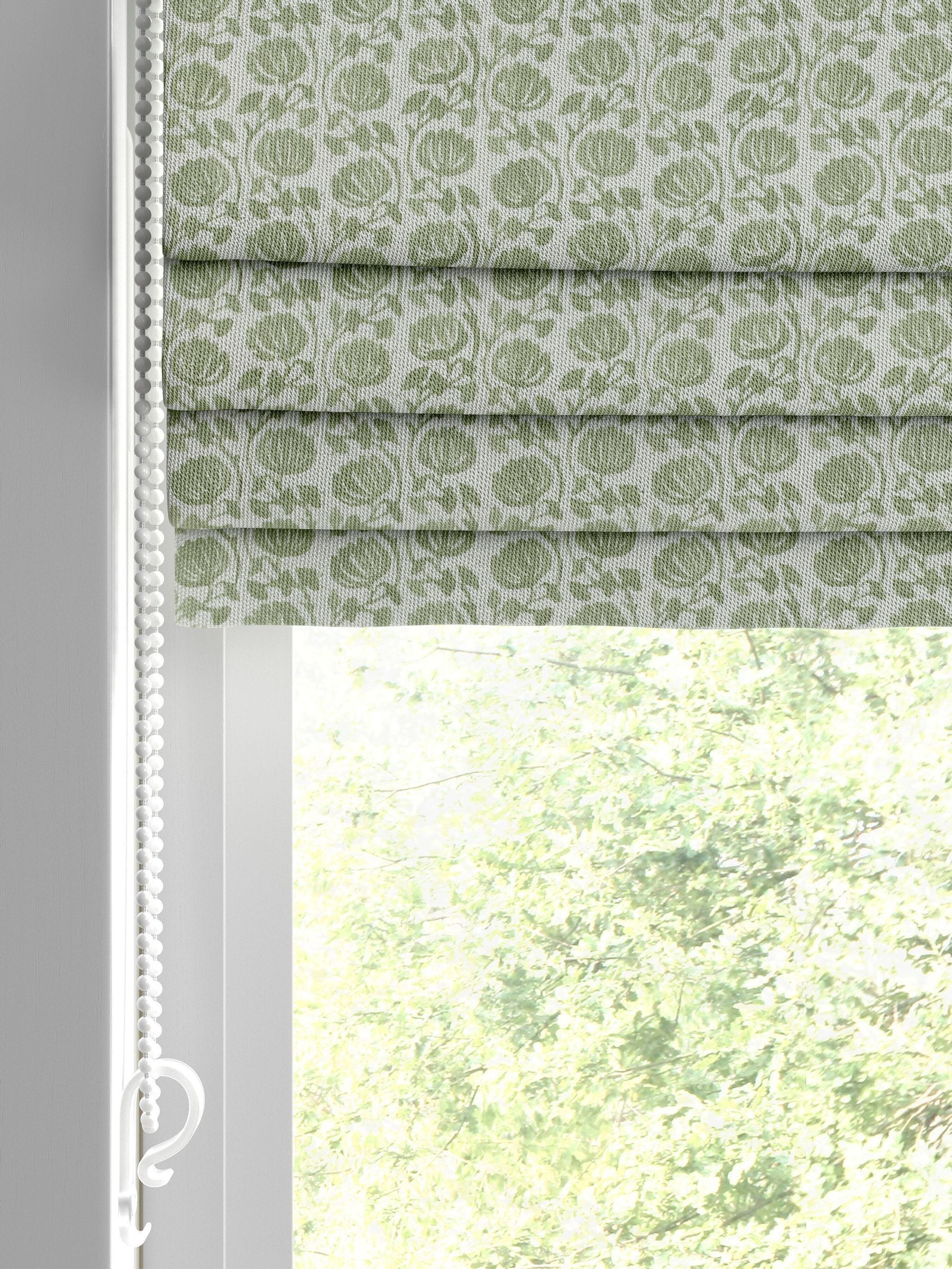 Eliza roman blind pistachio green floral print (British brand)